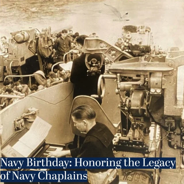 “I can imagine a no more rewarding career. And any man who may be asked in this century what he did to make his life worthwhile, I think can respond with a good deal of pride and satisfaction: "I served in the United States Navy." -John F. Kennedy
 
For 251 years, the chaplains of the United States Navy have tended to the souls of Sailors, Marines, and Coast Guardsmen around the world. On the sea and in the field, the ministers of the U.S. Navy Chaplain Corps have demonstrated their commitment to the spiritual and physical needs of their flock in times of hardship and distress. For their valor, Navy chaplains have earned two Medals of Honor, the Navy Cross, and the Silver Star. Five warships have borne the name of Navy chaplains, with one currently in service. From the Civil War to today, Sixteen Navy chaplains have given their lives in service to our nation. 
 
The legacy of the Navy chaplain continues with their service. From chapel services on base to evening prayers at sea, the Chaplain’s Museum seeks to showcase the legacy of the ministers throughout our nation’s rich maritime history which reflects the highest ideals of honor, courage, and commitment.

Photo description: A Navy chaplain conducts church services for troops aboard a Coast Guard, manned assault transport bound for combat zones, using a five-inch gun mount for his pulpit.

Visit the Chaplains Museum to learn more about the history of Navy chaplains and their enduring legacy of service, courage, and sacrifice.

Help the Chaplains Museum expand our collection and add new exhibits! Look for the "Donate" section at the link in our bio. 
#ChaplainsMuseum #NavyChaplain #NavyBirthday #MilitaryChaplaincy #LibertyUniversity