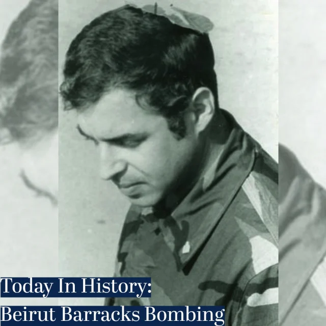 On the deadliest day for Marines since Iwo Jima, a Catholic chaplain tore a piece from his camouflage cap and gave it to a Jewish chaplain to wear in place of his kippa. 

On October 23, 1983, at 6:22 a.m., a suicide truck bomb struck the Marine barracks in Beirut, Lebanon, killing 241 American service members and 58 French troops. Sixteen of the 18 U.S. Navy personnel killed were medical personnel, devastating the unit’s medical staff. 

In the aftermath, chaplains joined the efforts to help the wounded. Chaplain Arnold Resnicoff, who had been about 75 yards away when the bomb exploded, tore up his shirt for bandages and used his small black kippa to wipe blood from wounded Marines. After seeing him without it, Catholic chaplain Fr. George Pucciarelli tore a piece from his camouflage cap and gave it to Resnicoff as a temporary head covering. 

The simple gesture came to symbolize something larger: chaplains of different faiths serving side by side and ministering to all. The story gained national attention, reached President Ronald Reagan, and became part of the effort that led Congress to permit religious head coverings with military uniforms. 

Today, we honor the 241 American service members who died in Beirut and remember a small but enduring example of unity among the chaplains who served them. 

Visit the Chaplains Museum to experience In Service to All, an exhibit that tells the stories of the unique and remarkable individuals who together form the chaplain service. 

Image: Chaplain Arnold Resnicoff with his makeshift kippa. 

Help the Chaplains Museum expand our collection and add new exhibits! Look for the "Donate" section at the link in our bio.  

#chaplains #militarychaplains #chaplainsmuseum #LibertyUniversity #beirut #marines